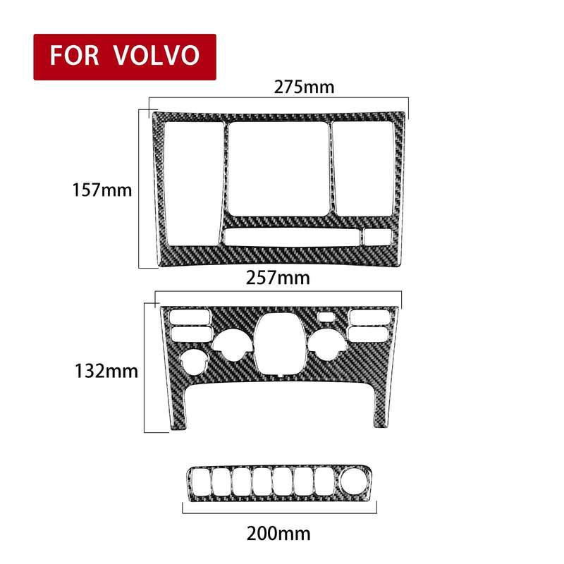 Car Carbon Fiber Control Panel Set B Decorative Sticker for Volvo XC90 2003-2014, Left and Right ...