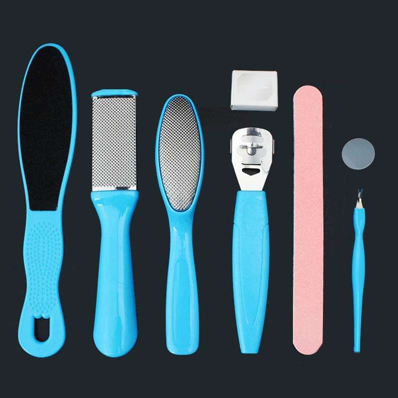 8 in 1 Dead Hard Skin Callus Remover Scraper Pedicure Rasp Tools Portable Cuticle Pusher Nail Foo...