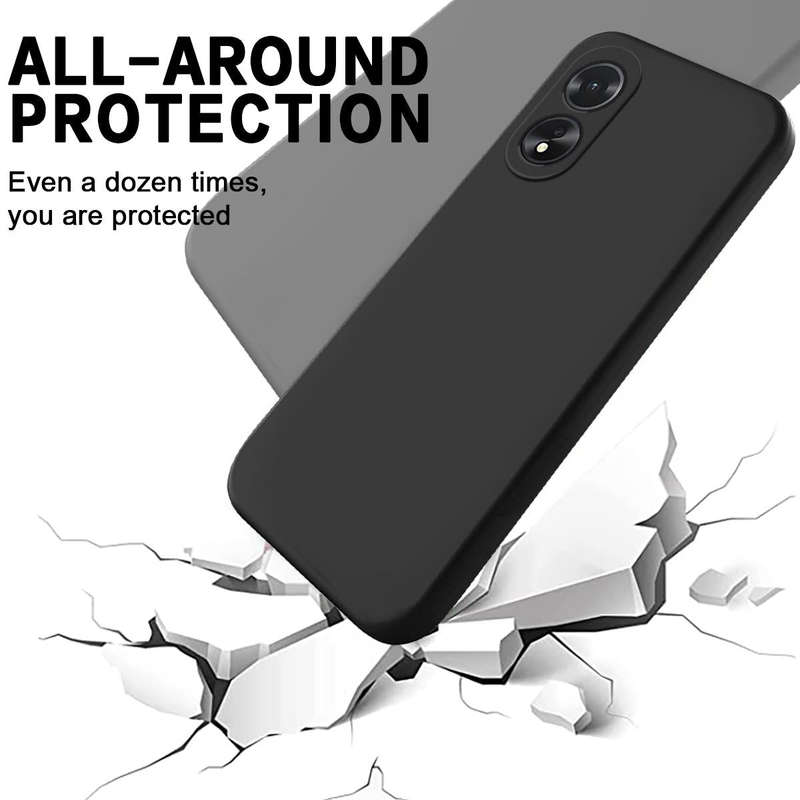 For OPPO A38 / A18 4G Pure Color Liquid Silicone Shockproof Phone Case(Black)
