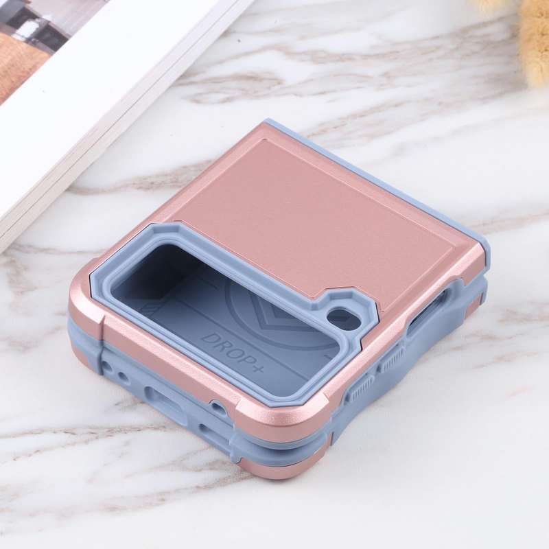 For Samsung Galaxy Z Flip4 Non-slip Shockproof Armor Phone Case(Rose Gold)