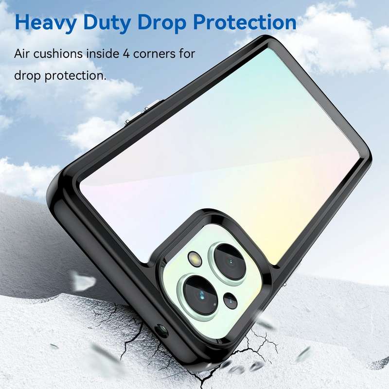 For OPPO A96 5G Colorful Series Acrylic + TPU Phone Case(Black)