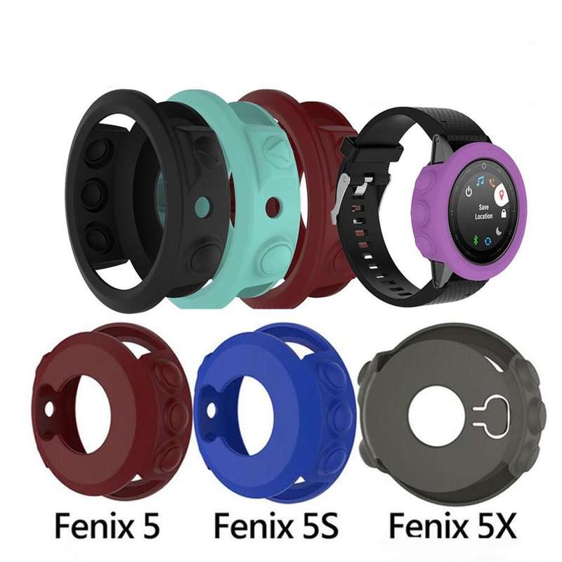 Solid Color Silicone Watch Protective Case for Garmin Fenix 5(Grey)
