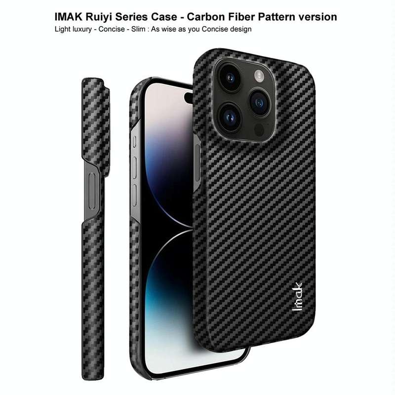 For iPhone 14 Pro Max IMAK Ruiyi Series Carbon Fiber PU + PC Phone Case