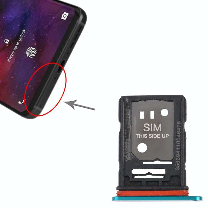 For TCL 10 Pro Original SIM Card Tray + SIM / Micro SD Card Tray(Green)