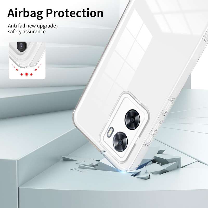 For OPPO A77 5G 3 in 1 Clear TPU Color PC Frame Phone Case(White)