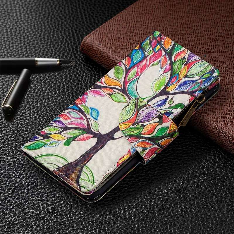 For Samsung Galaxy A70 Colored Drawing Pattern Zipper Horizontal Flip Leather Case with Holder & ...
