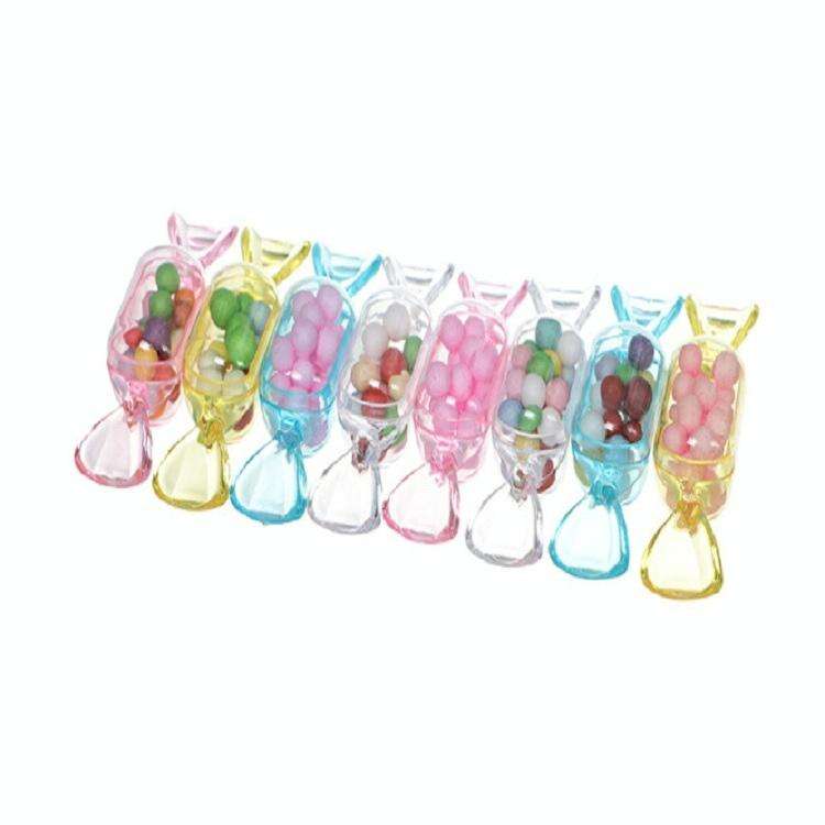 10 PCS/Set Transparent Creative Candy Box Small Candy-shaped Mini Plastic Box(Clear Pink)
