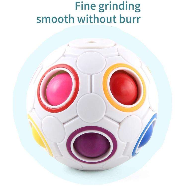 2 PCS Gyro Rainbow Ball Fingertip Decompression 10-Hole Rubik Cube Toys(White)