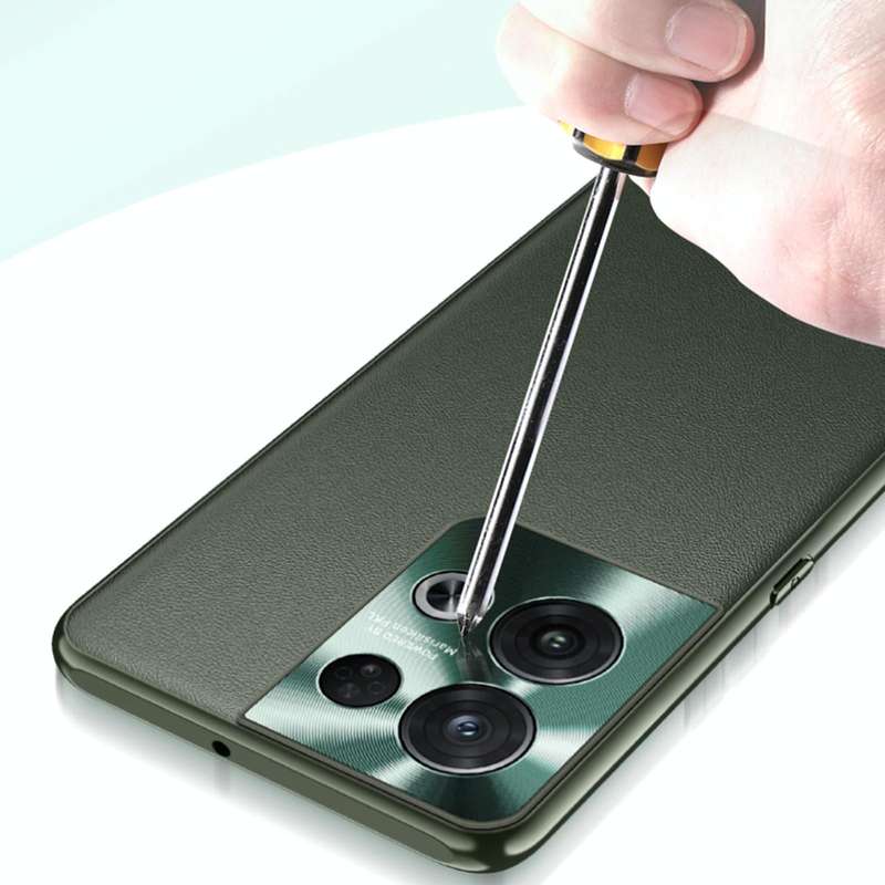 For OPPO Reno8 Pro Plain Skin Leather Phone Case(Cyan)
