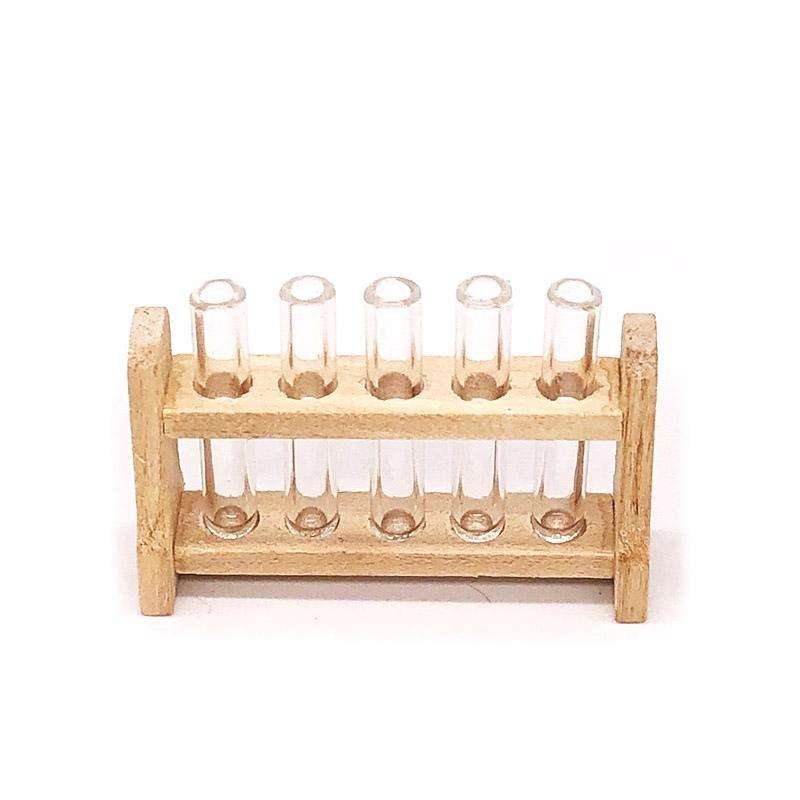 3 Sets 1:12 mini Doll House Dollhouse Iaboratory Glass Tube Test Tube Rack Miniature Food Play Sc...