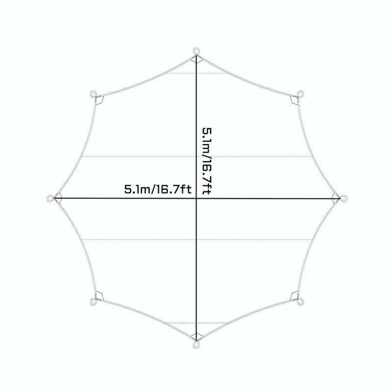 Outdoor Octagonal Curtain Tent Rain and Sun Protection Camping Sunshade Pergola, Color: Blue