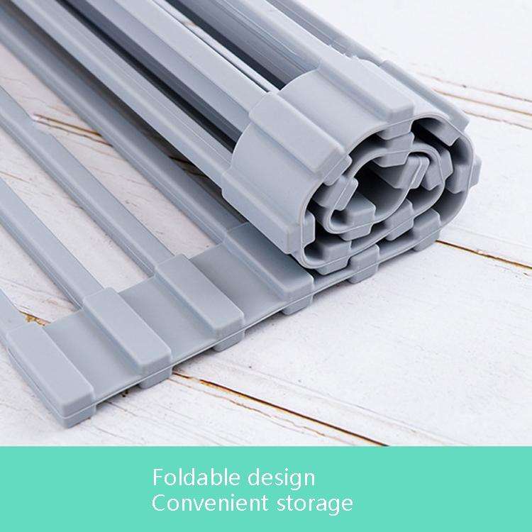 Folding Water Filters Kitchen Rack Sink Bowl Chopsticks Filters, Style: Stainless Steel 33x22cm