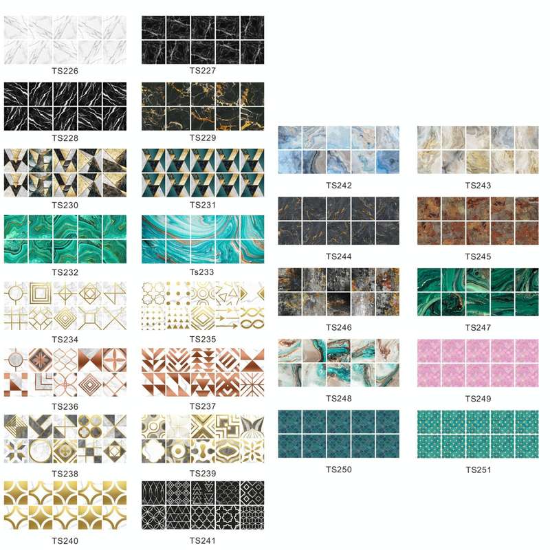 20 PCS 10cm PVC Crystal Covered Film Geometric Pattern Tile Wall Sticker(TS245)