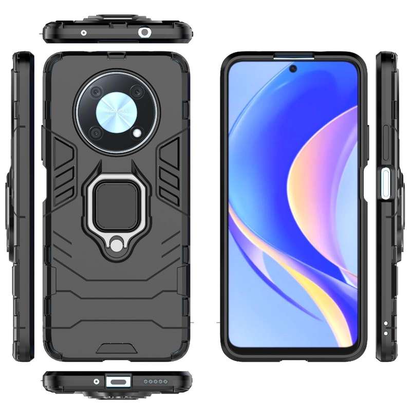 For Huawei nova Y90/Enjoy 50 Pro Shockproof PC + TPU Protective Case with Magnetic Ring Holder(Bl...