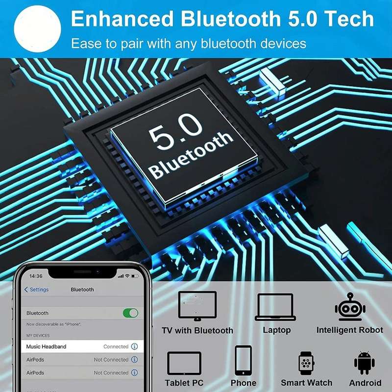 Bluetooth Headband Headphones Sleep Mask for Side Sleeper Workout Running(Hemp Gray)