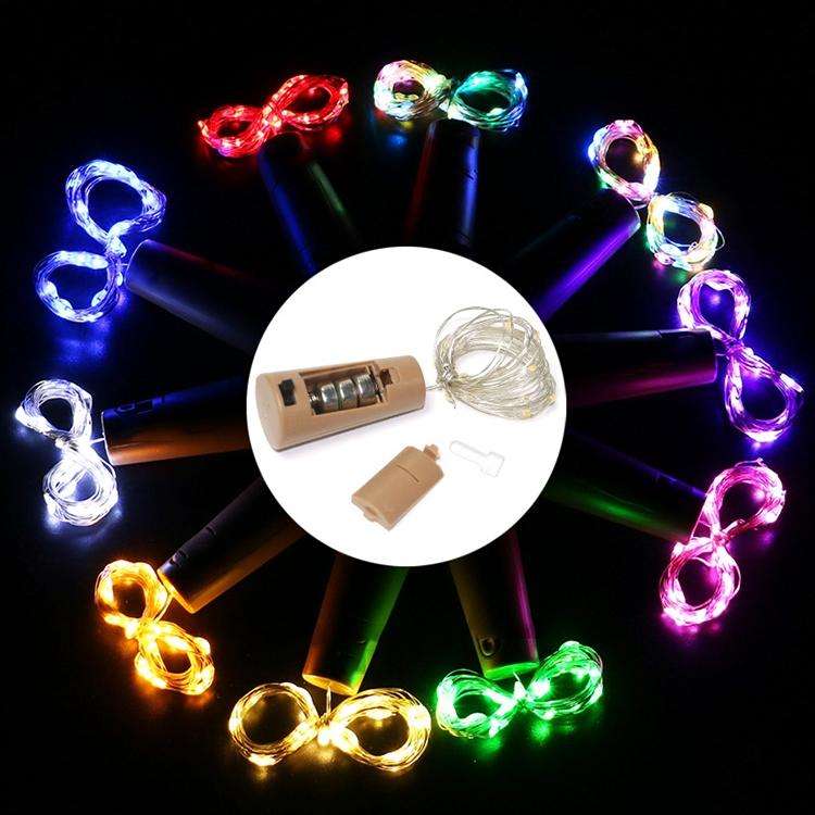 10 PCS LED Wine Bottle Cork Copper Wire String Light IP44 Waterproof Holiday Decoration Lamp, Sty...