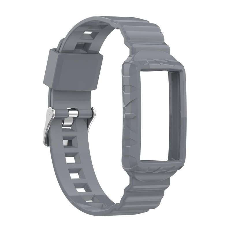 For Fitbit Charge 4 Silicone One Body Armor Watch Band(Gray)