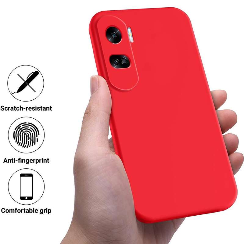 For Honor 90 Lite / X50i Pure Color Liquid Silicone Shockproof Phone Case(Red)