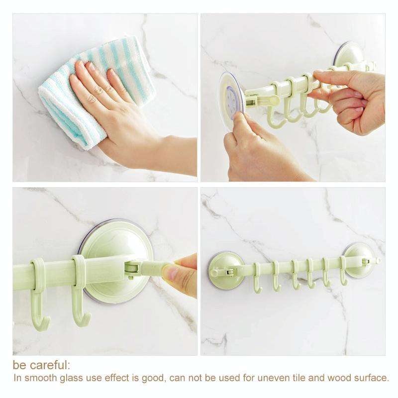 Kitchen Bathroom Wall Powerful Sucker Towel Hook Creative Wall Hanging Hook(Nordic Green)