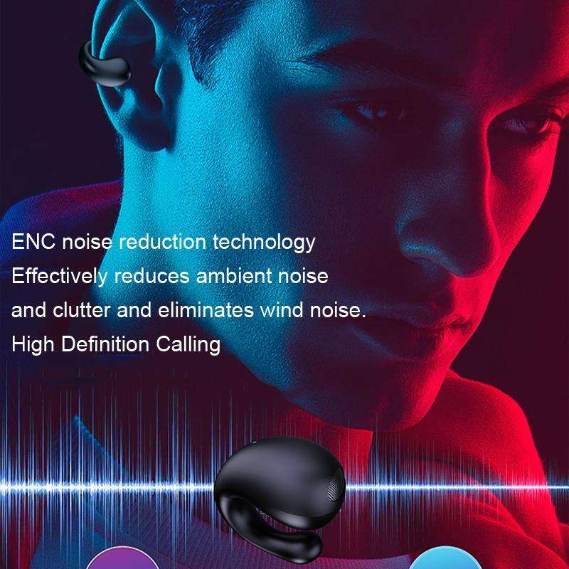 Clip-on Wireless Bluetooth Earphone With Digital Charging Compartment(Black)