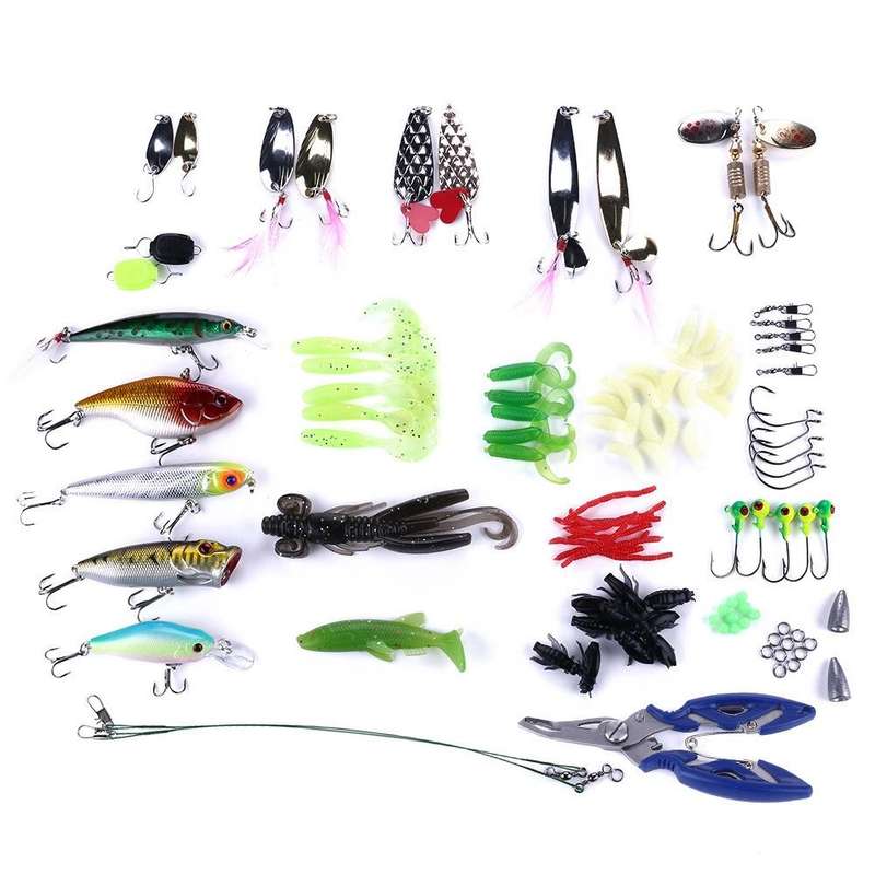 110 PCS / Box HENGJIA Sea Bass Fake Soft Bait Fishing Gear Accessories Freshwater Bait