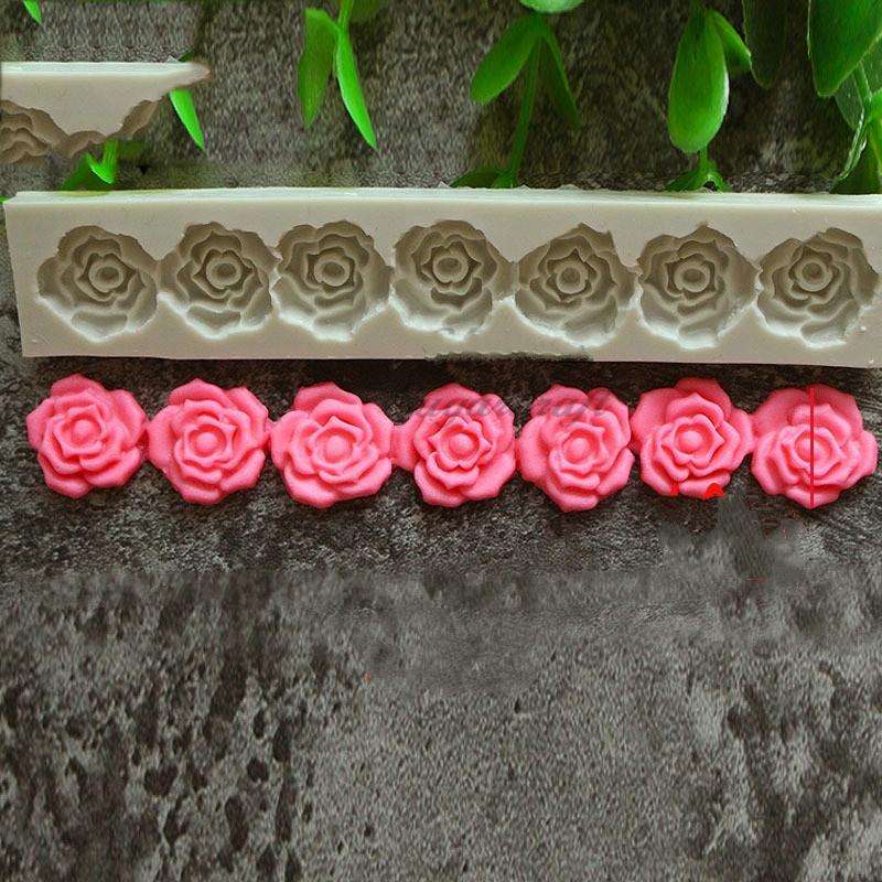 5 PCS Rose Flower Silicone Mold Fondant Cake Decorating Tools Baking Tools