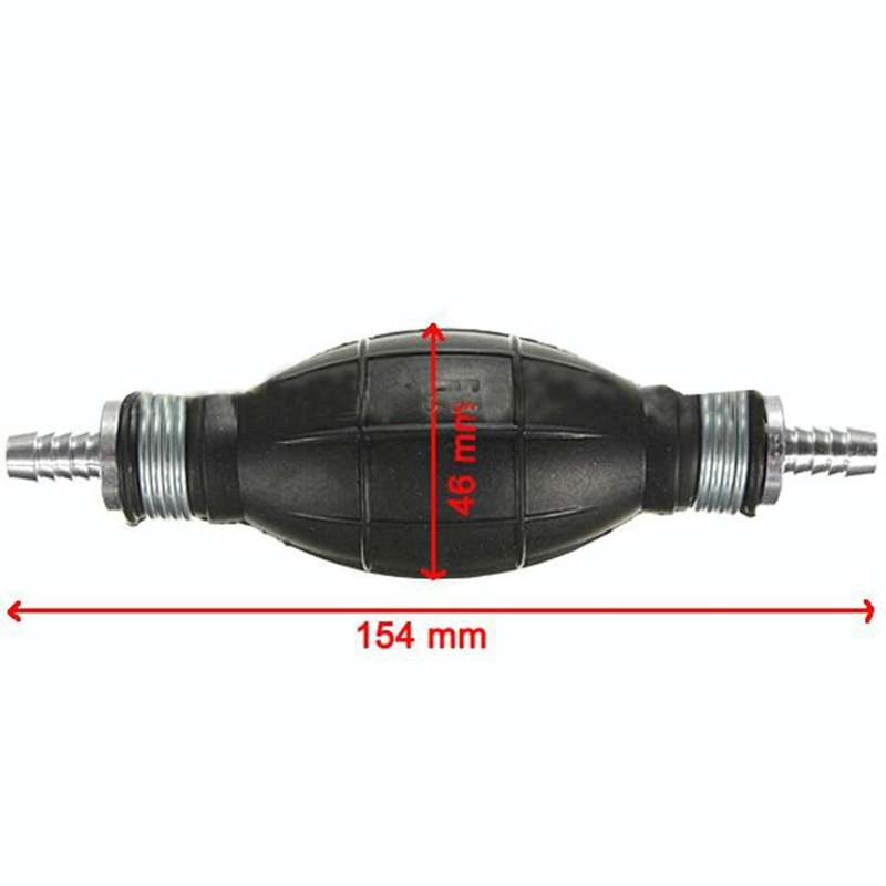 Universal Car Boat Motor Motorcycle Gasoline Pump Spherical Rubber Manual Fuel Pump, Size:6mm(Black)