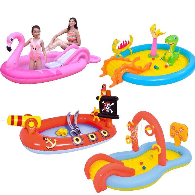 Home Large Cartoon Animal Drama Pool Water Spray Inflatable Swimming Pool Slide Pool( Slide Spray...