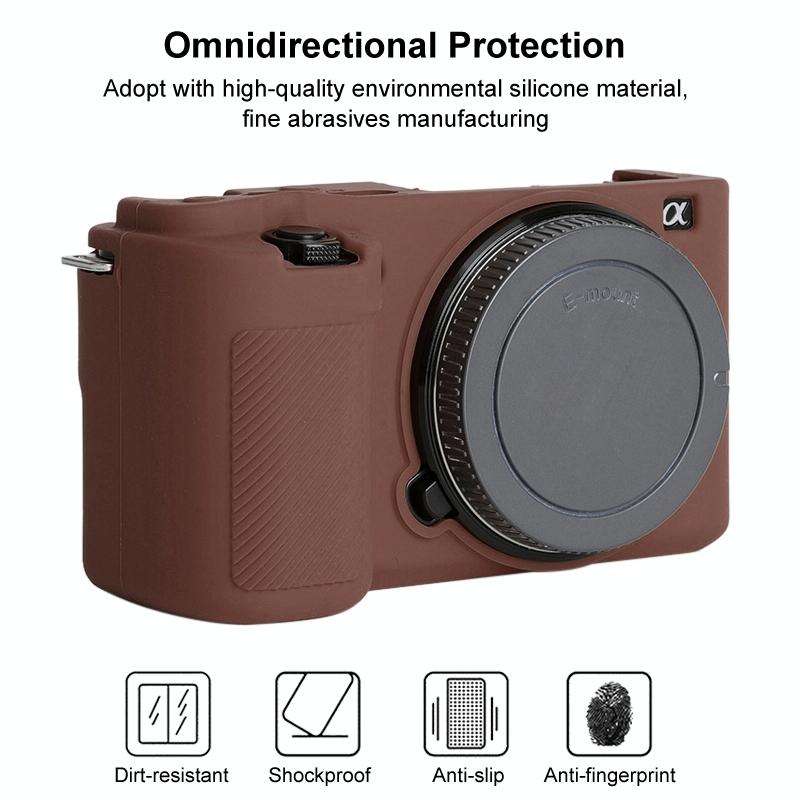 For Sony ZV-E10 Soft Silicone Protective Case (Coffee)