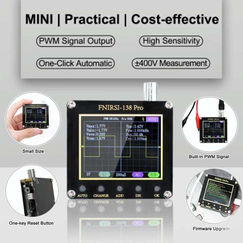 FNIRSI Handheld Small Teaching Maintenance Digital Oscilloscope, Specification: Standard Without ...