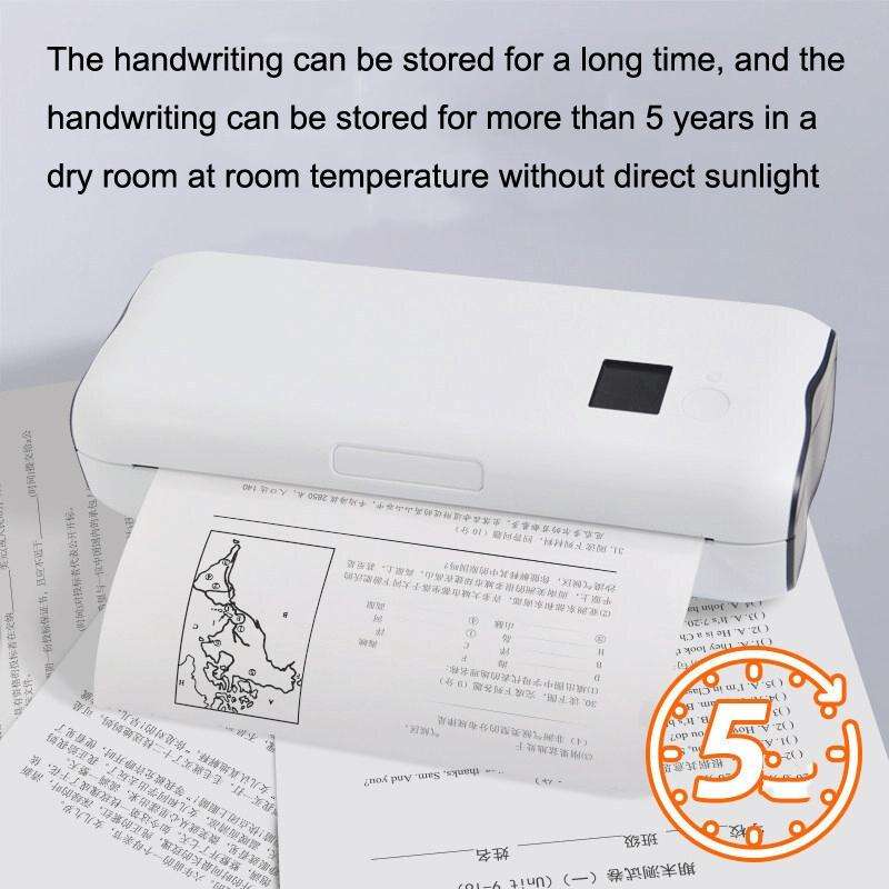 Home Small Phone Office Wireless Wrong Question Paper Student Portable Thermal Printer, Style: Bl...