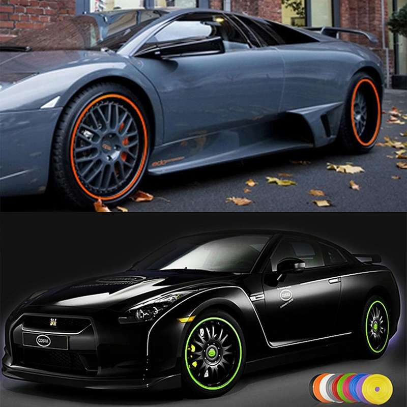 Universal Decorative Scratchproof Stickup 8M Flexible Car Wheel Hub TRIM Mouldings Decoration Str...