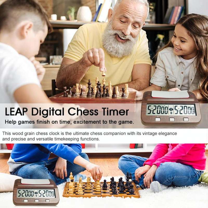 HQT101w Plastic Chess Clock Go Chess Timer(Wood Grain)
