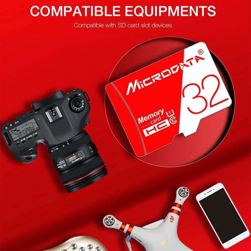MICRODATA 256GB High Speed U3 Red and White TF(Micro SD) Memory Card