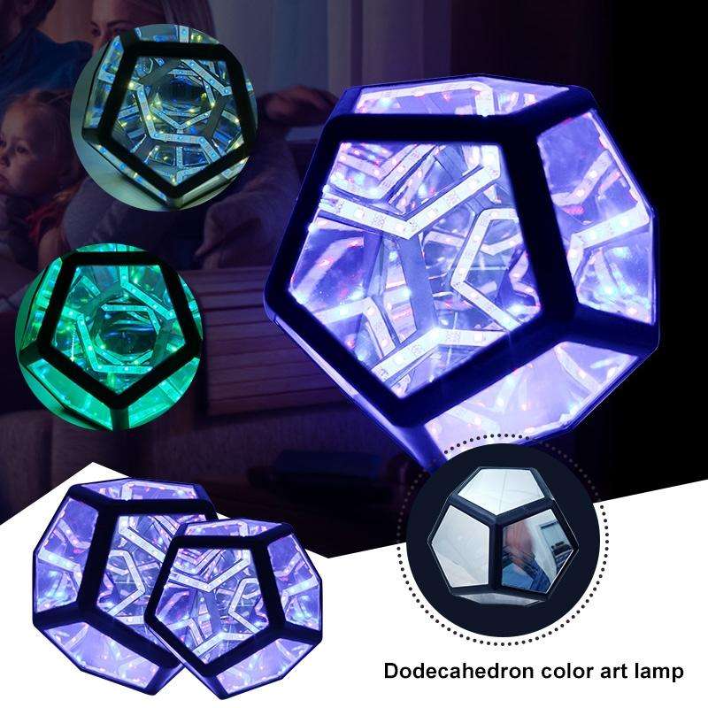 Cool Infinite Dodecahedron Colorful Night Light, Size: 20x20x20cm