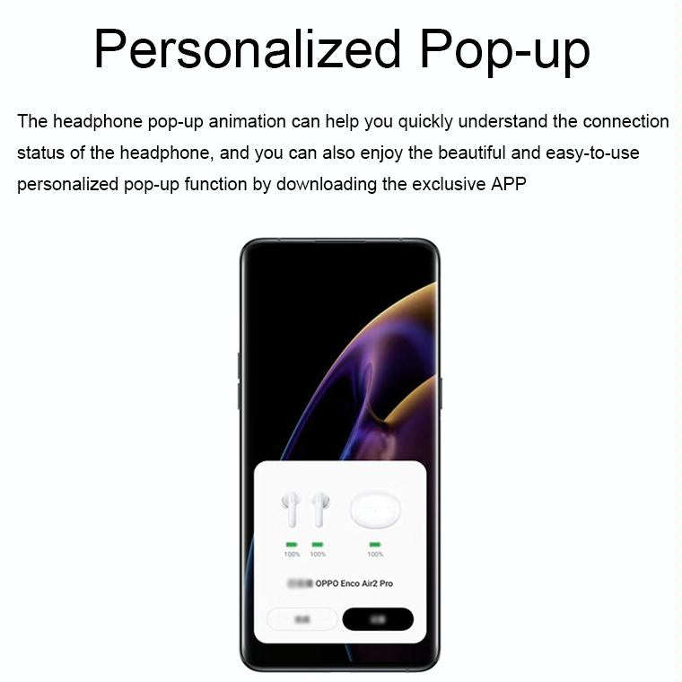 OPPO Enco Air2 Pro Wireless In-Ear Active Noise Reduction Music Gaming Bluetooth Earphones(Grey)