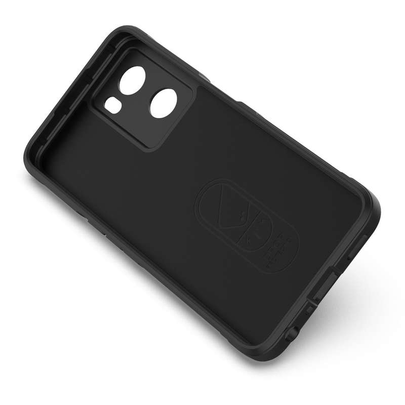 For OPPO A57 4G Global Magic Shield TPU + Flannel Phone Case(Black)