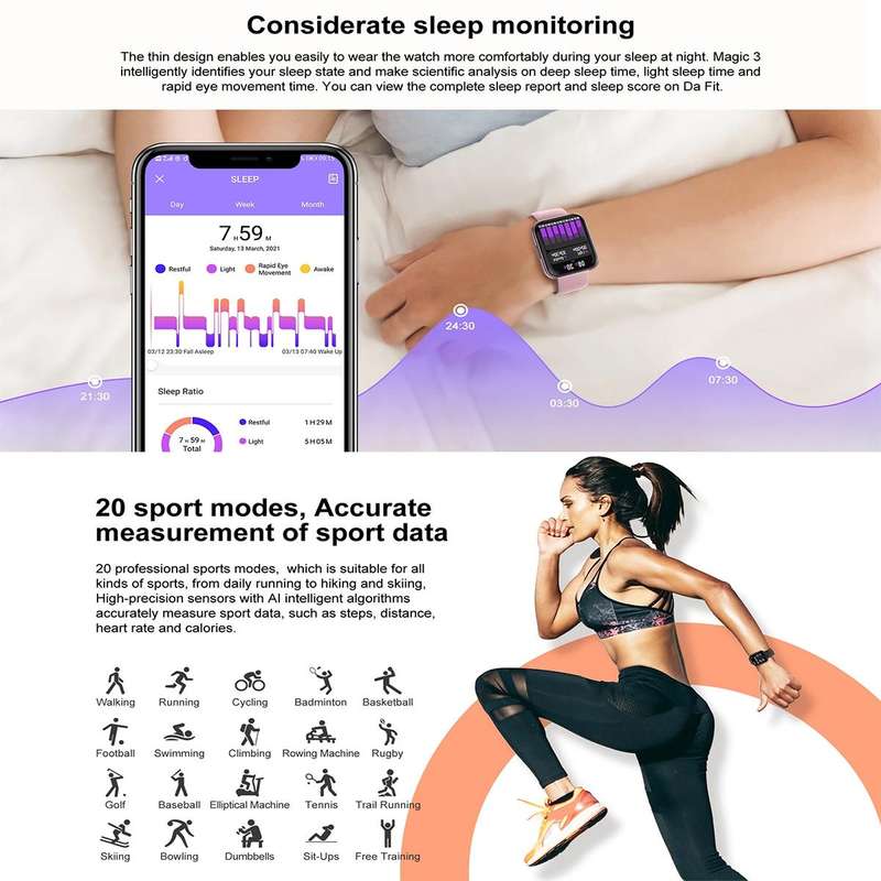 KOSPET Magic 3 1.71 Inch Blood Oxygen Monitoring Waterproof Smart Watch(Black)