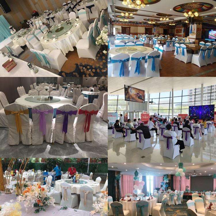 For Wedding Events Party Ceremony Banquet Christmas Decoration Chair Sash Bow Elastic Chair Ribbo...