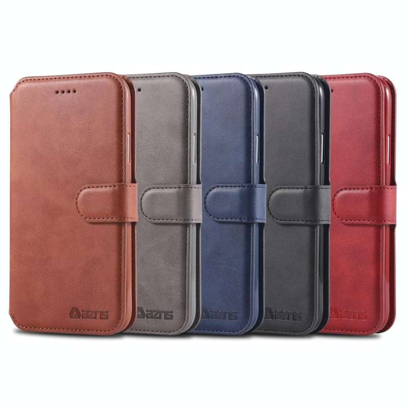For iPhone XR AZNS Calf Texture Magnetic Horizontal Flip PU Leather Case with Holder & Card Slots...