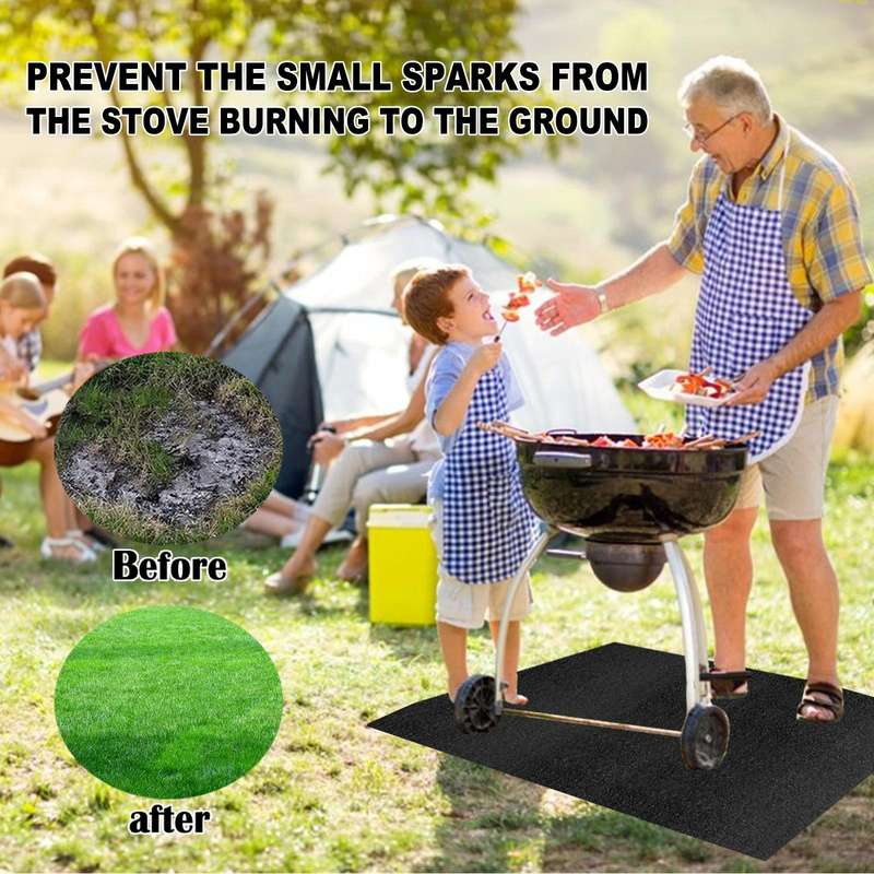 YEGBONG Fireplace Brazier Fire Mat Outdoor Lawn Patio Grill Fire Mat, Size: 39x60 Inches