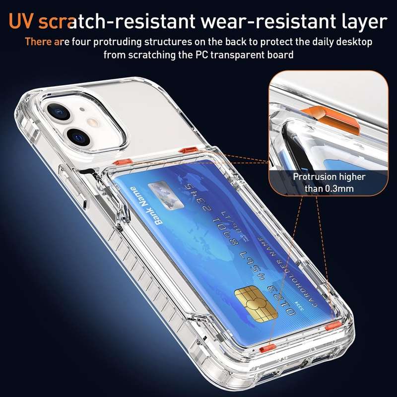 For iPhone 12 / 12 Pro Crystal Clear Flip Card Slot Phone Case(Transparent)