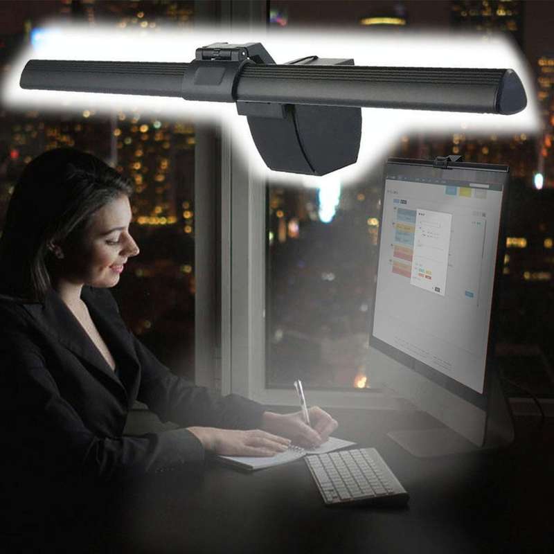 Monitor Screen Hanging Lamp LED Office Computer Notebook Reading Smart Eye Protection Desk Lamp(B...