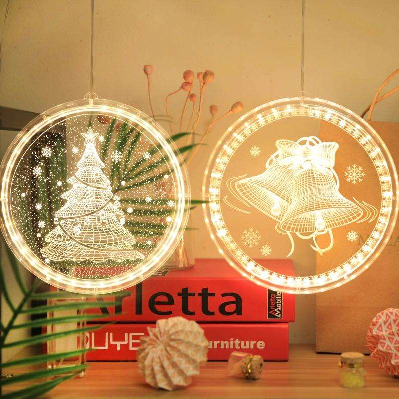 Christmas Decoration Light LED Holiday 3D Hanging Lamp, Power:Battery(house)