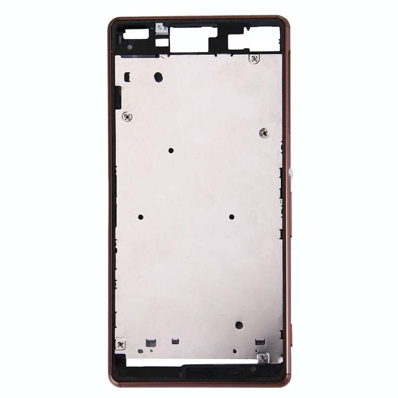 Single SIM Front Housing LCD Frame Bezel for Sony Xperia Z3(Brown)