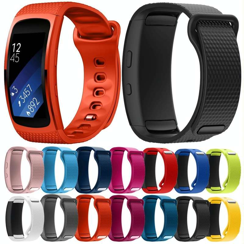 For Samsung Gear Fit2 Pro Silicone Watch Band, Size:L(Blue)