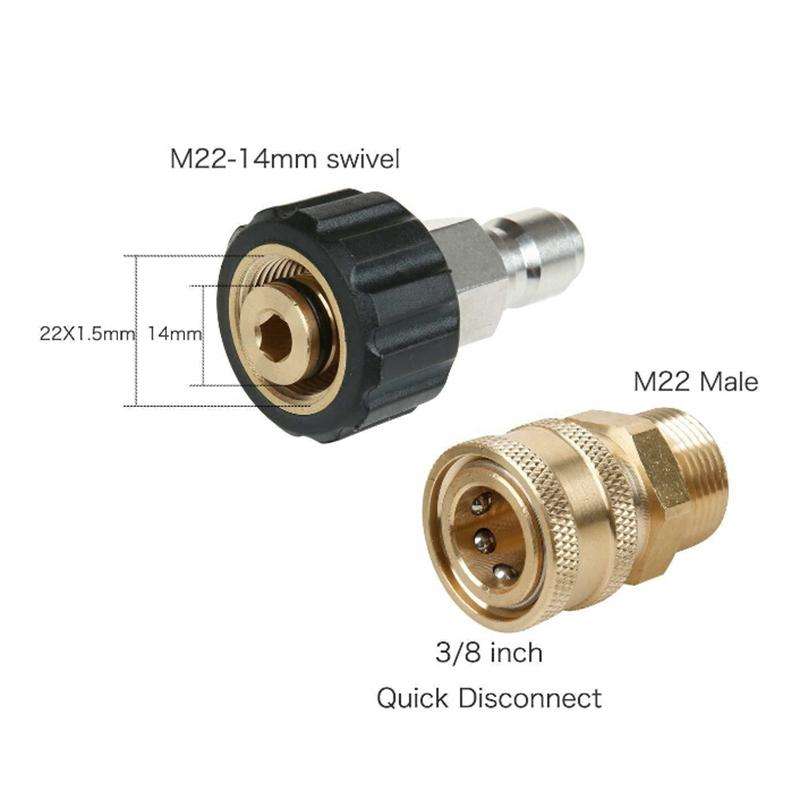 Pressure Washer Accessories Quick Connect Car Wash Water Hose Quick Connection, Typle:15-3/8 Male...