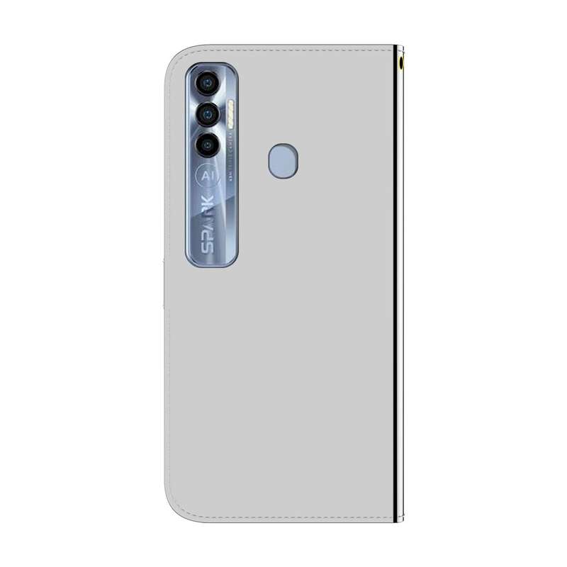 For Tecno Spark 7 Pro Imitated Mirror Surface Horizontal Flip Leather Phone Case(Silver)