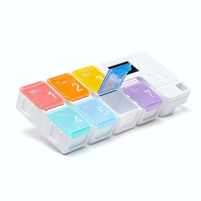 TF-248 7-Cell Smart Timing Reminder Plastic Pill Box Pill Storage Box(Colorful)