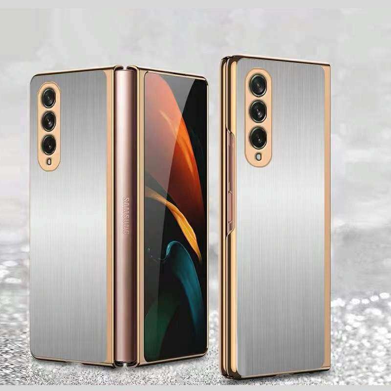 For Samsung Galaxy Z Fold3 5G Electroplated Stainless Steel Phone Case(Silver)